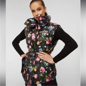 Mackage recycled down floral vest. Windproof, water resistant. Medium